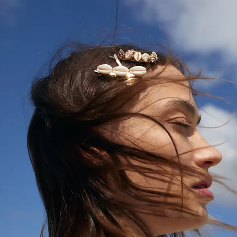 

hot Korea New Bohemian Seashell Barrettes For Women Summer Female pearl Hair Clips Girls Hair Pins Fashion Jewelry 2019
