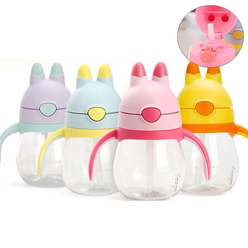 Brand Cartoon Child Sippy Cups with Double Handles Infant Toddlers