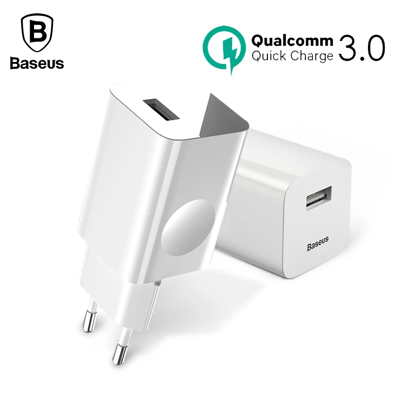 Baseus 24W Quick Charge 3.0 USB Charger AC Adapter For Wireless Charger Travel Mobile Phone Charger for iPhone X 8 Samsung S9 S8 Baseus 24W Quick Charge 3.0 USB Charger AC Adapter For Wireless Charger Travel Mobile Phone Charger for iPhone X 8 Samsung S9 S8