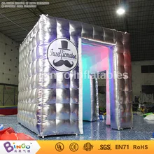 Free Express LED lighting Inflatable photo booth tent Portable blow up silver color photo booth for event party toy tents