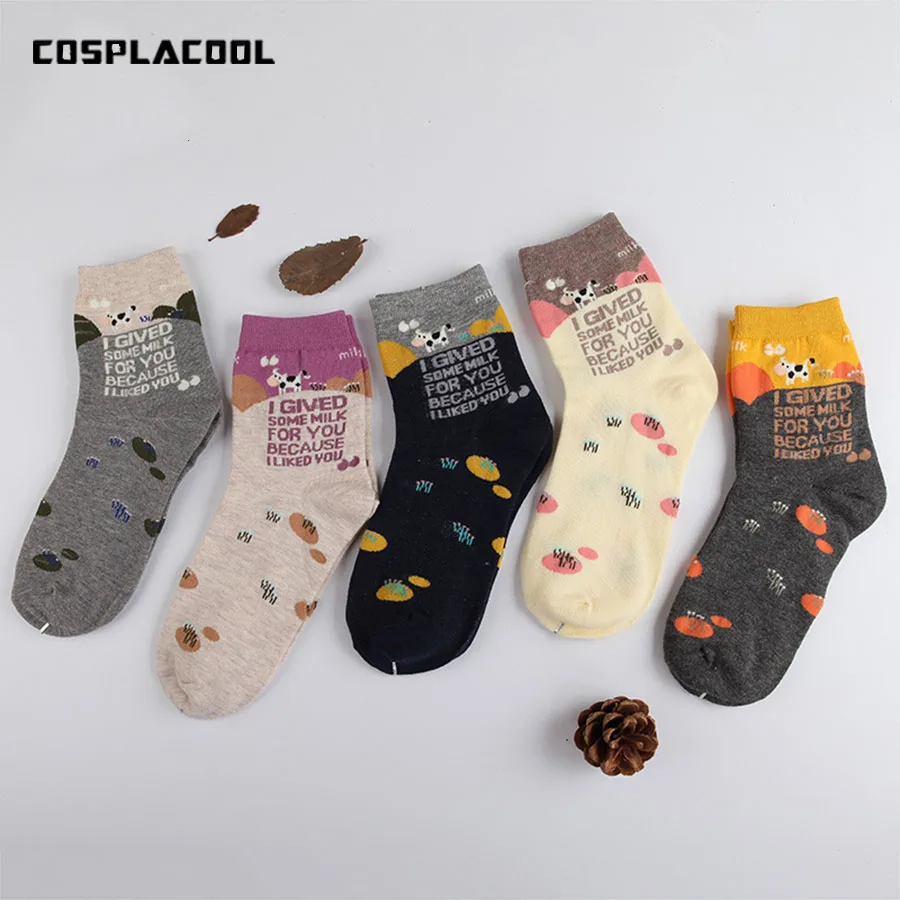 [Cospacool] Новые милые Мультяшные животные рай узор Harajuku meias креативные забавные