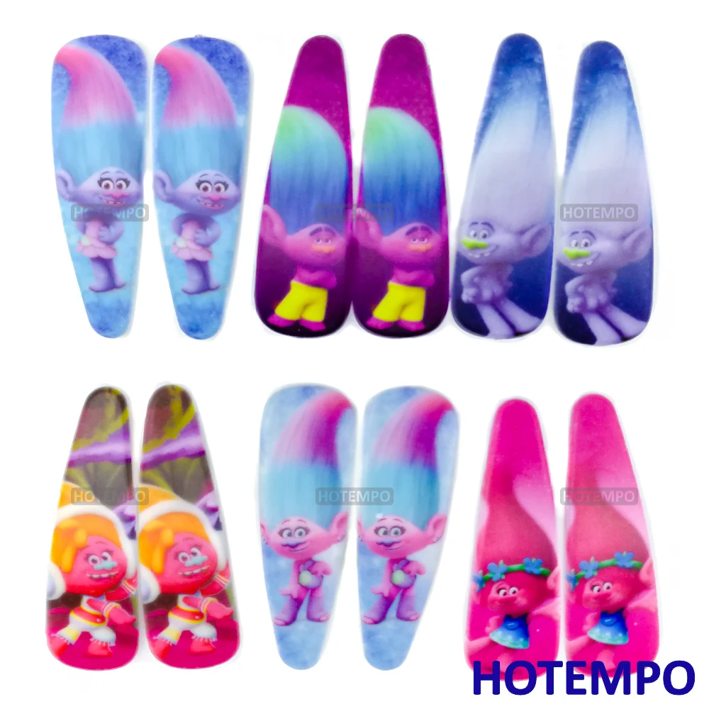 

HOTEMPO 12pcs /set Troll poppy Magic Elf Action Figure BB Hair Pin Girls Hair Clip for Girls Gift