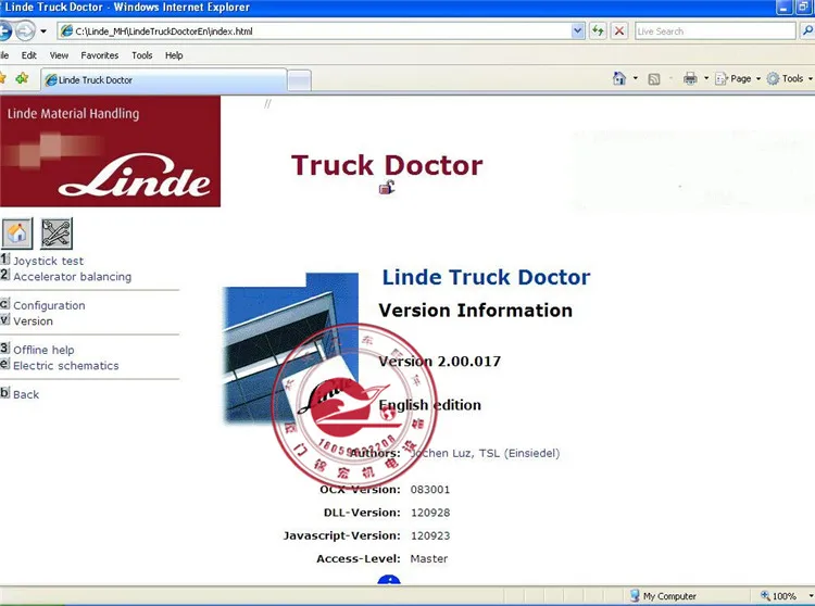 Linde doctor v2.01.05 [01,] вилочный погрузчик доктор диагностическое программное обеспечение диагностический инструмент доктор кабель Ремонт диагностическое программное обеспечение