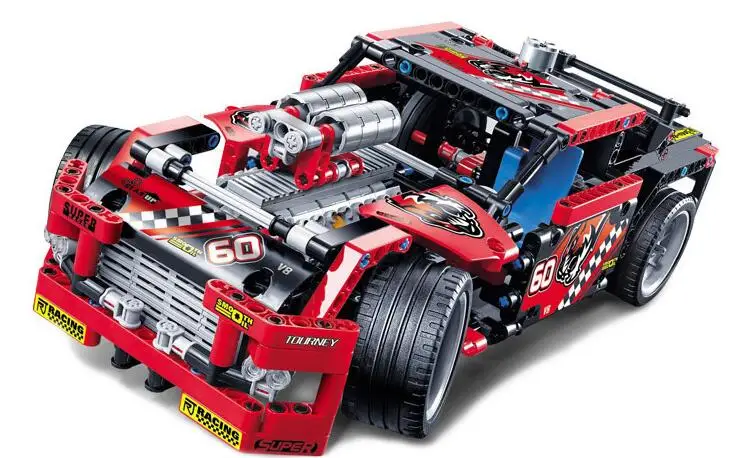 

DECOOL 3360 608pcs Race Truck Car 2 In 1 Transformable Technic Model Building Block Sets DIY Toys Compatible With Legoe