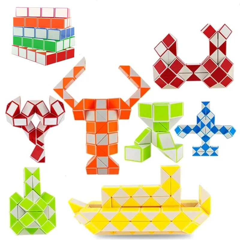 Горячая Магическая линейка детские развивающие игрушки Магия змея 24/36/48/72& 96 сегмент Куб DIY головоломки творческие подарки игрушки для мальчиков