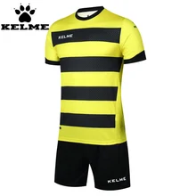 KELME 2016 New Men Soccer Jerseys Suit Uniform Football Training Set Custom Striped Football Jersey Maillot De Foot Tracksuit 49