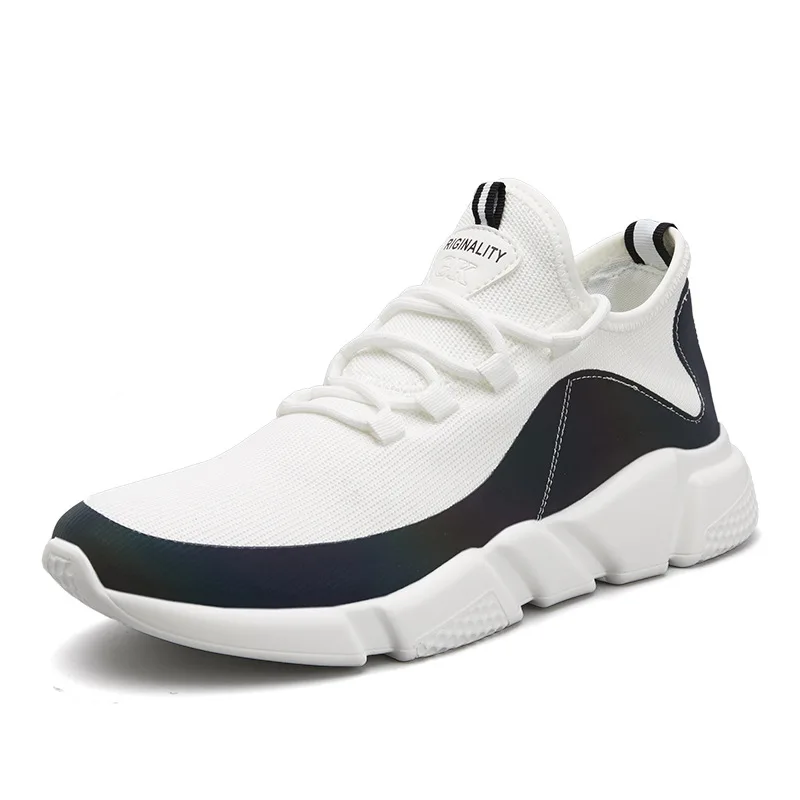 EXCARGO Spring Autumn White Shoes Men Platform Sneakers 2019 Hot Mesh Vulcanize For Men Sneakers Black Light Weight Leisure Shoe