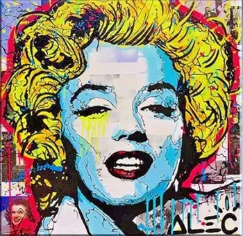 

100%Handmade Alec Monopoly Dilon Boy Oil Painting on Canvas Urban art Marylin Monroe