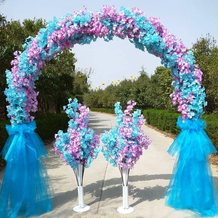 Роскошная Свадебная Центральная металлическая Свадебная дверь-арка гирлянда для развешивания подставка с цветками вишни для свадебного реквизит для фона