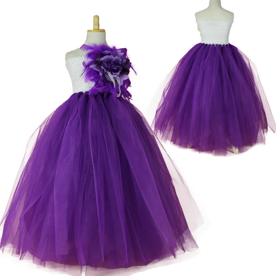 Age 2 to 12 years old girls special occasion formal wear dress white