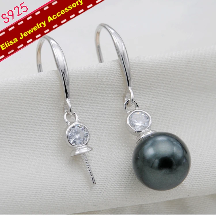 

Simple S925 Sterling Silver Pearl Earrings Hooks Women DIY Earrings Jewelry Findings&Components 5Pairs/Lot