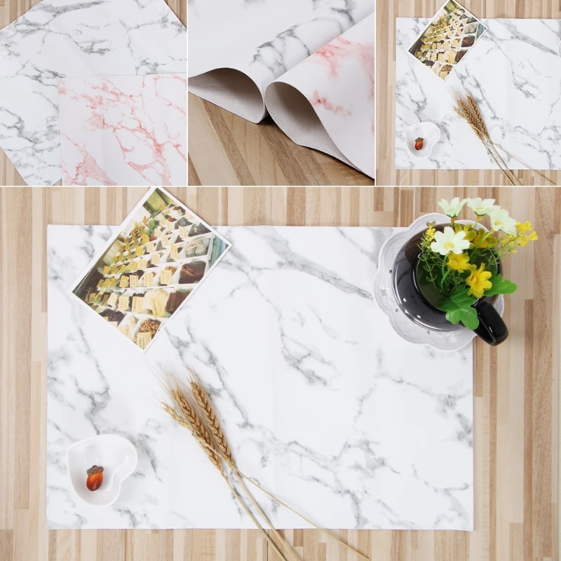 

Marble Pattern Stripe Place PVC Table Mat Dishware Coasters For Kitchen