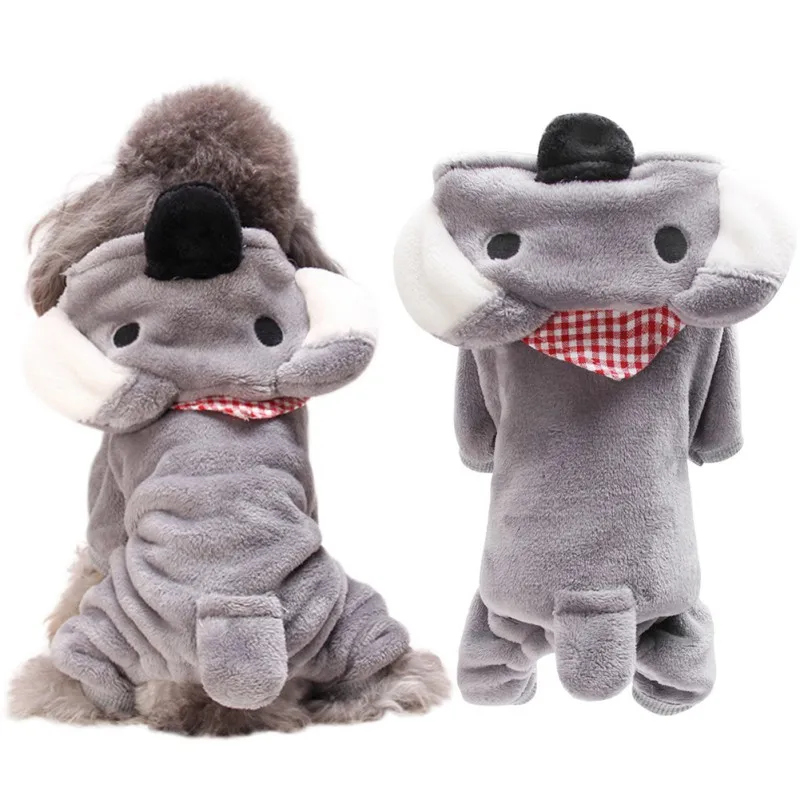 Забавная Одежда для собак для чихуахуа питомец медведь костюм свиньи Кофты для щенков кролик курта для собак Пижама с кроликами Одежда Мопс-Бульдог - Цвет: Серый