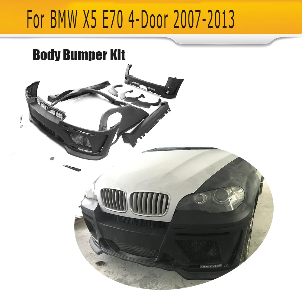 car body kits auto bumper body kit for BMW X5 Standard 07-17 E70 4-Door 2007-2013 HM Style / F15 2014-2017 M Style FRP Black car body kits auto bumper body kit for BMW X5 Standard 07-17 E70 4-Door 2007-2013 HM Style / F15 2014-2017 M Style FRP Black
