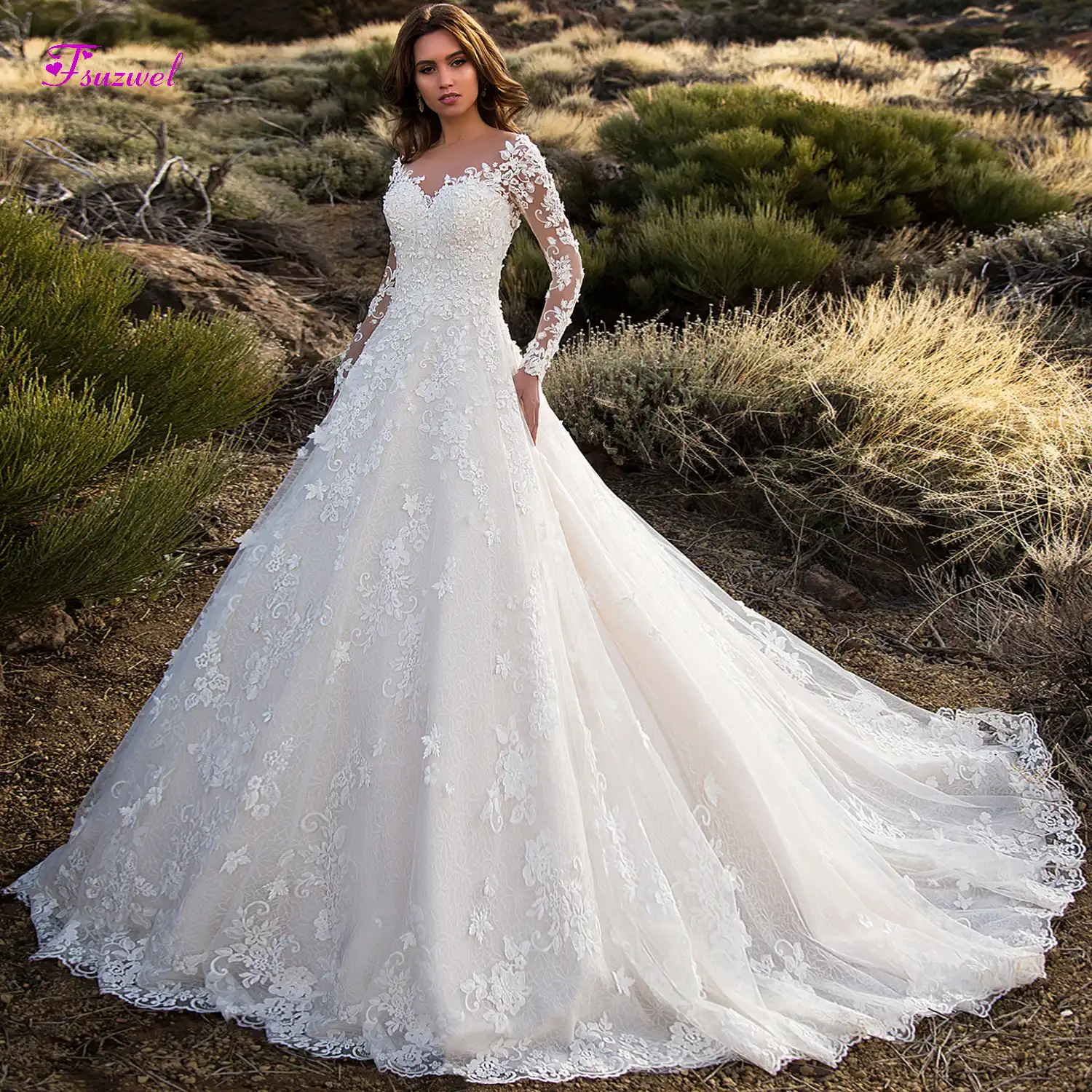 a line dress with train