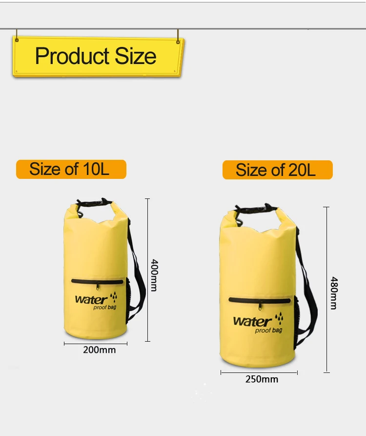ПВХ 5L 10L 20L Открытый водонепроницаемый мешок сухой мешок плавательный мешок хранения для путешествий рафтинг гребли Каякинг Каноэ