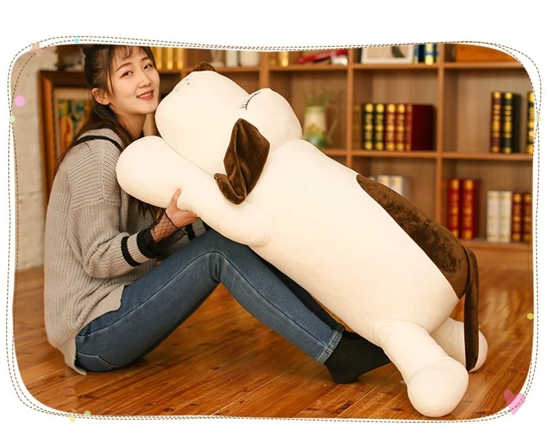Dorimytrader cute dog plush toy girl leisure soft sleeping pillow rag doll long pillow birthday gift 43inch 110cm DY50592 (12)