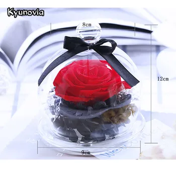 

Kyunovia Mini Real Rose Flower Preserved Eternal Hydrangea Dried Flower Valentine Birthday Romantic Gift Home Decoration KY104