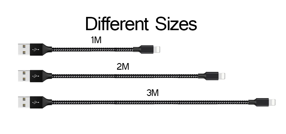 USB кабель для iPhone X XS Max нейлоновый плетеный передачи данных 2.4A Быстрая зарядка iPad