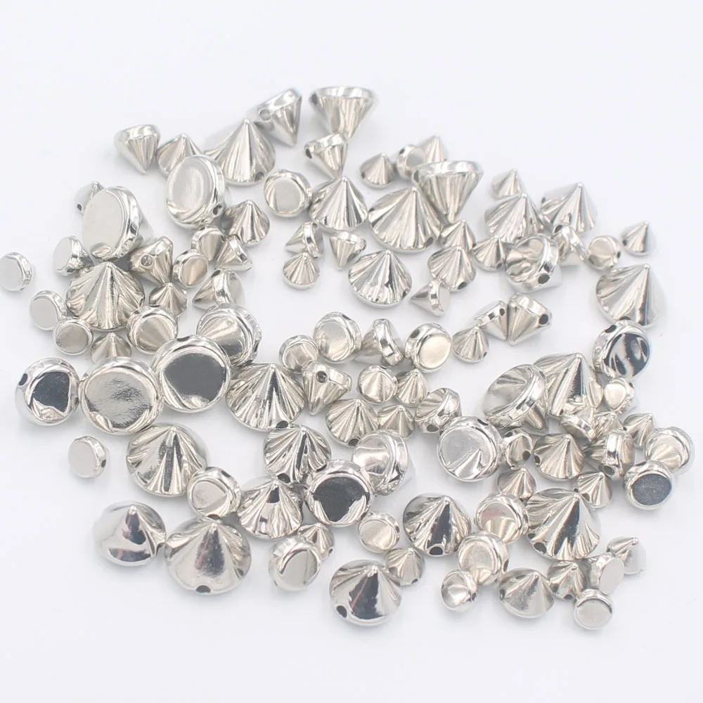 

Free shipping 200pcs/lot 6mm Silver Bullet Rivet Spikes Stud Punk Roker Shoes Bag Leather craft Accessories for clothes