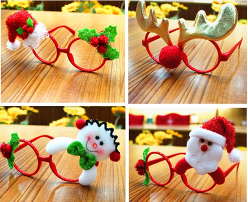 

Kids Gifts Christmas Glasses Frame Christmas Decoration for Home Party Santa Claus Deer Rabit Ear Cosplay Photograph Props