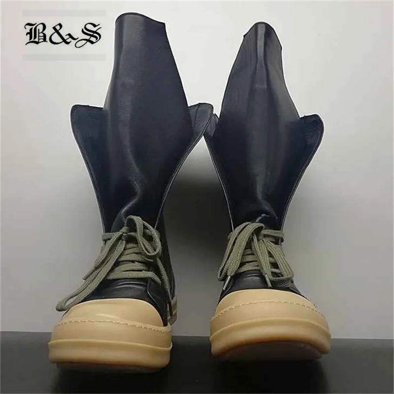 Эксклюзивные высокие кроссовки Black & Street 2018/S с резиновой подошвой настоящая