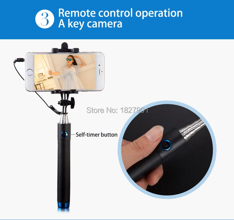 Выдвижная складной проводной селфи self Selfie stick монопод Pau de Selfie Стик проводной с зеркалом Палос Перш Selfie S movil