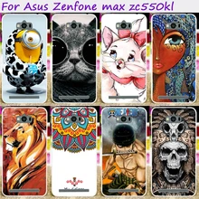 Hard Plastic Cool Skull Cute Minions Flower Phone Cases For ASUS Zenfone MAX zc550kl 5.5 inch Phone Cover Phone Bags Accessories