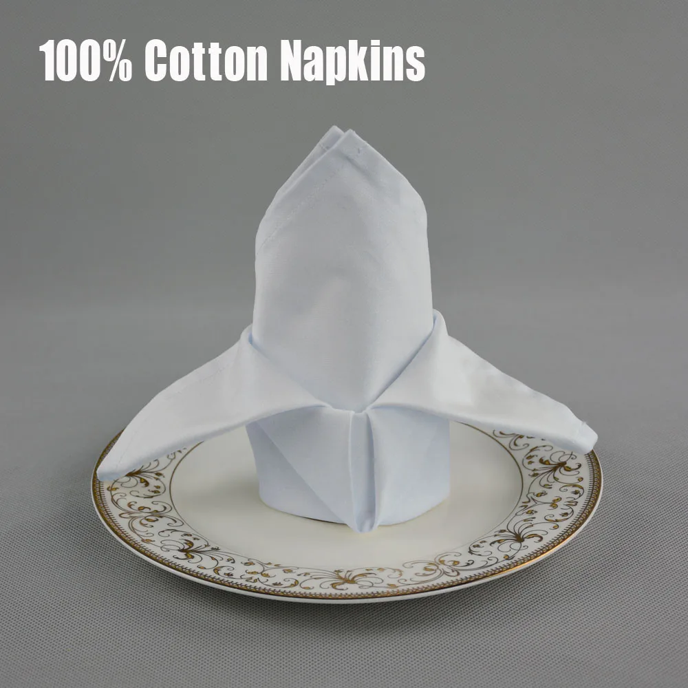 

10pcs/lot 14" Red/White 100% Cotton Table Napkin For Wedding Party Decoration Home Handkerchief Hotel Banquet Folding Cloth