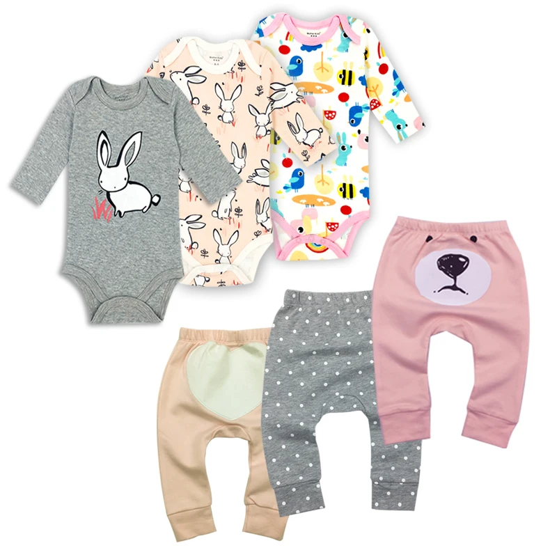  6Pieces/Lot Baby boy clothes summer kids clothes sets bodysuit+pants suit Star Printed Clothing new