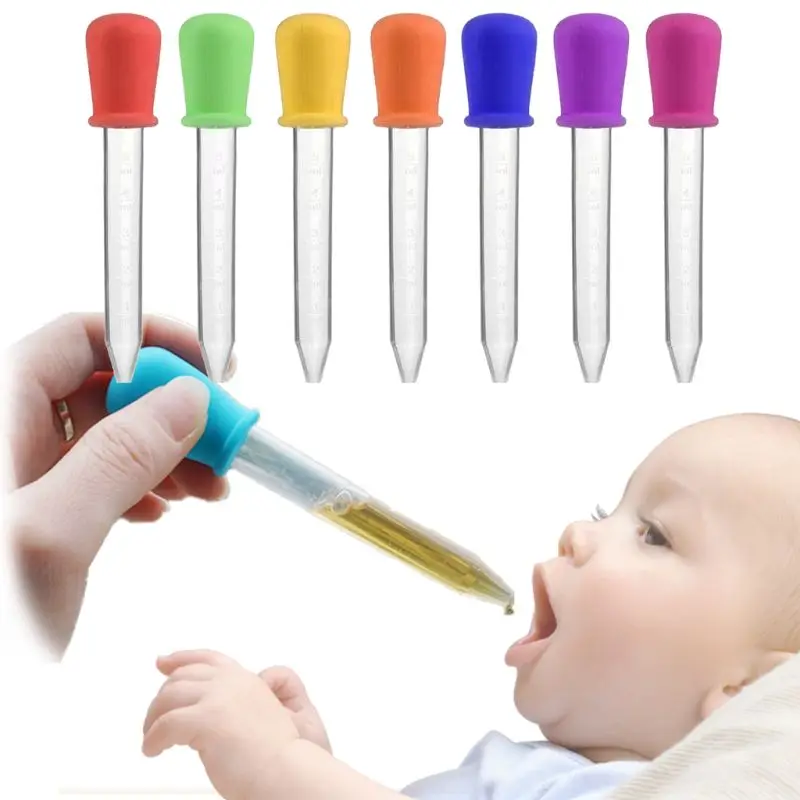 5ml Silicone Pipette liquide alimentaire compte-gouttes en plastique bébé alimentation médecine compte-gouttes cuillère Burette infantile ustensiles
