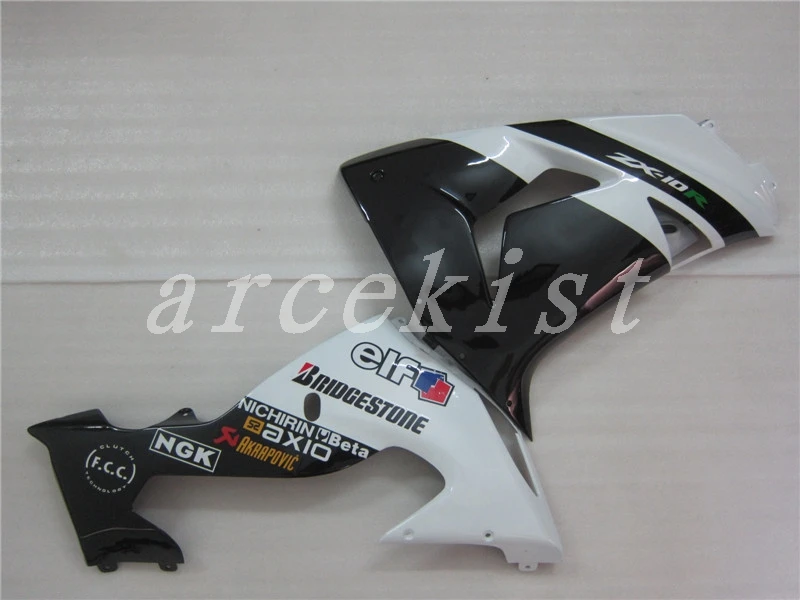 Новые ABS Обтекатели для мотоцикла комплект подходит для kawasaki Ninja ZX-10R ZX10R 2006 2007 06 07 10R Комплект кузова на заказ черный белый Эльф