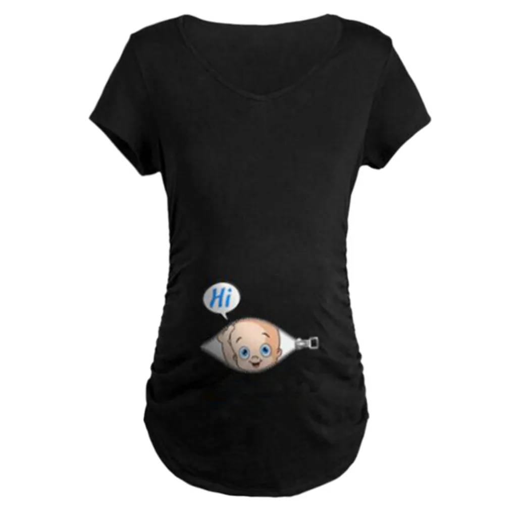 ARLONEET Летний набор для ухода за новорожденным футболка Забавная детская футболка с карманом и принтом бюстгальтер для кормящих мам Одежда для беременных