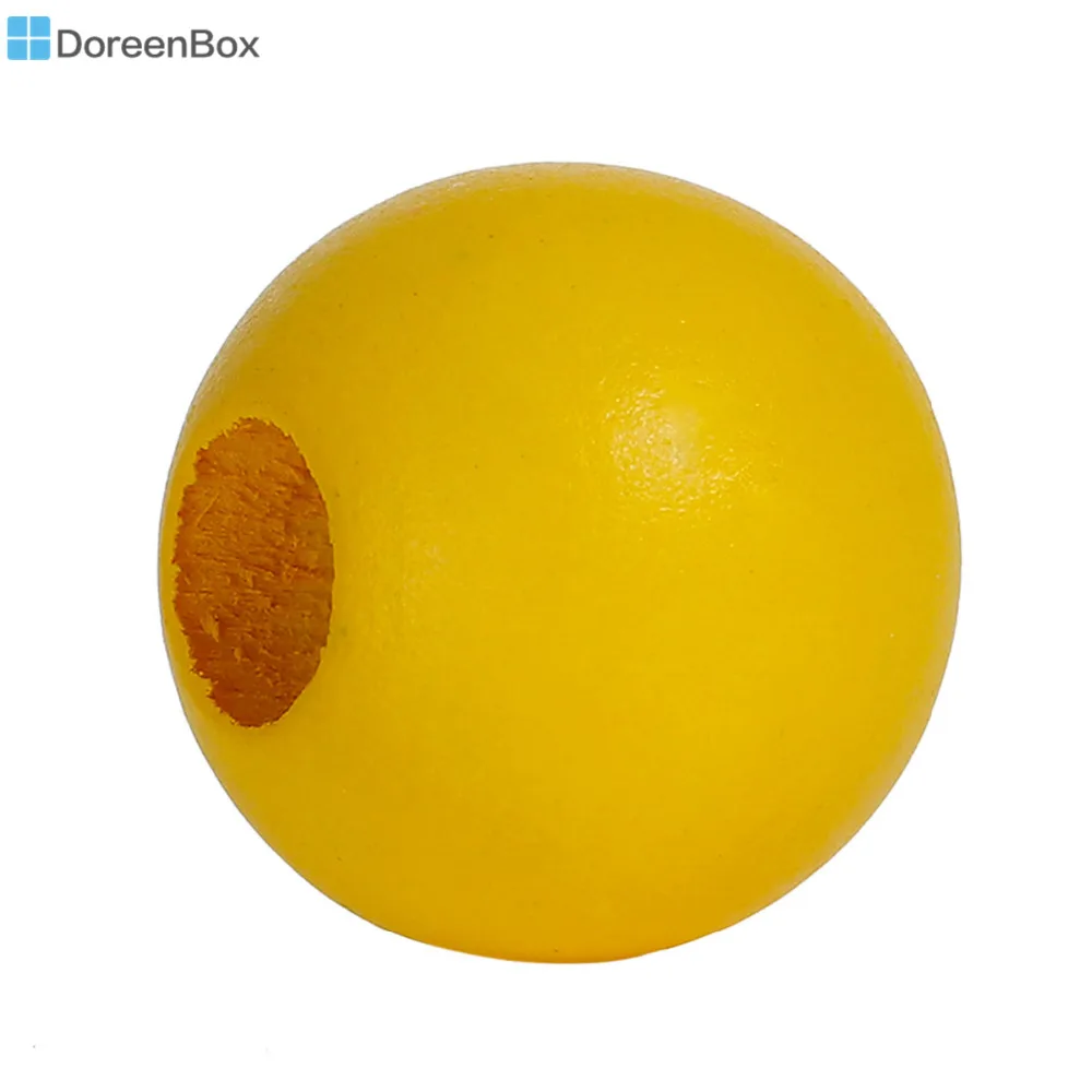 

Doreen Box Hinoki Wood Spacer Beads Round Yellow About 25mm(1") Dia, Hole: Approx 10mm - 9mm, 20 PCs