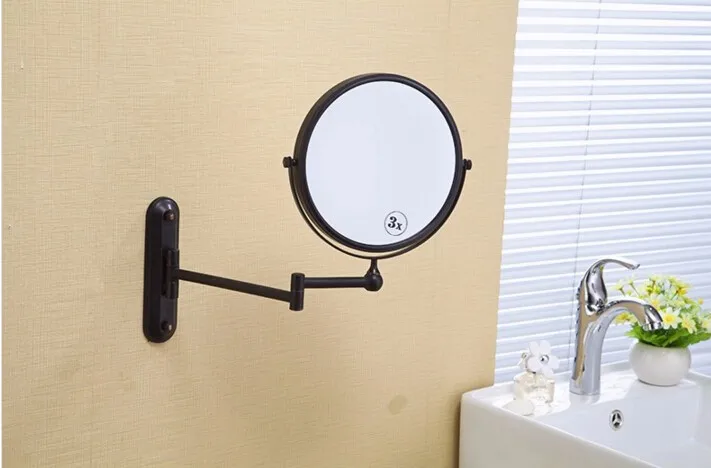 Высокое качество " Черный Античный Макияж зеркала 1x3 Лупа Медь косметическое зеркало Ванная комната double faced настенный для ванной mirro