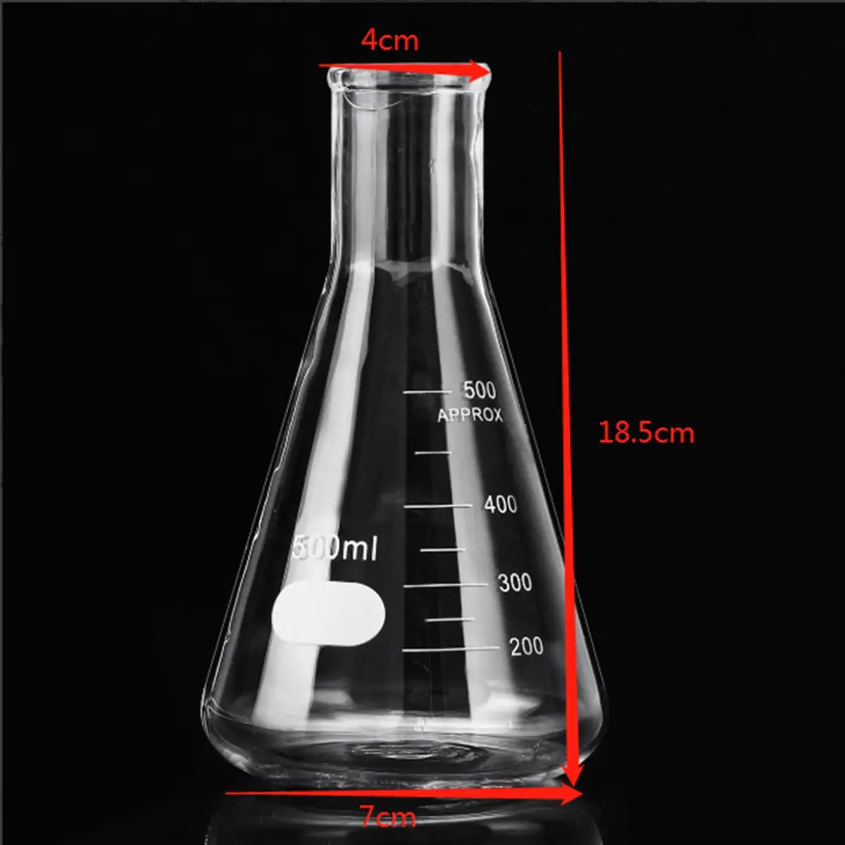 500 мл стеклянная колба коническая колба Erlenmeyer стеклянная бутылка лабораторная боросиликатная стеклянная посуда емкость бутылки