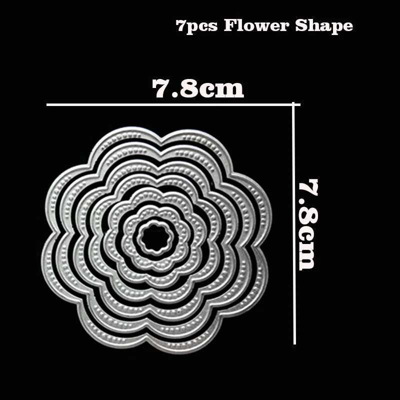7/8/9 шт. резки металла умереть для скрапбукинга, круглая, квадратная, цветок Форма высекальная машина для тиснения для декорирование фотоальбома