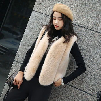 

Faux fur vest jacket female 2018 new fox fur stitching Lap top fashion casual vest short vest winter Faux Fur Vest Women