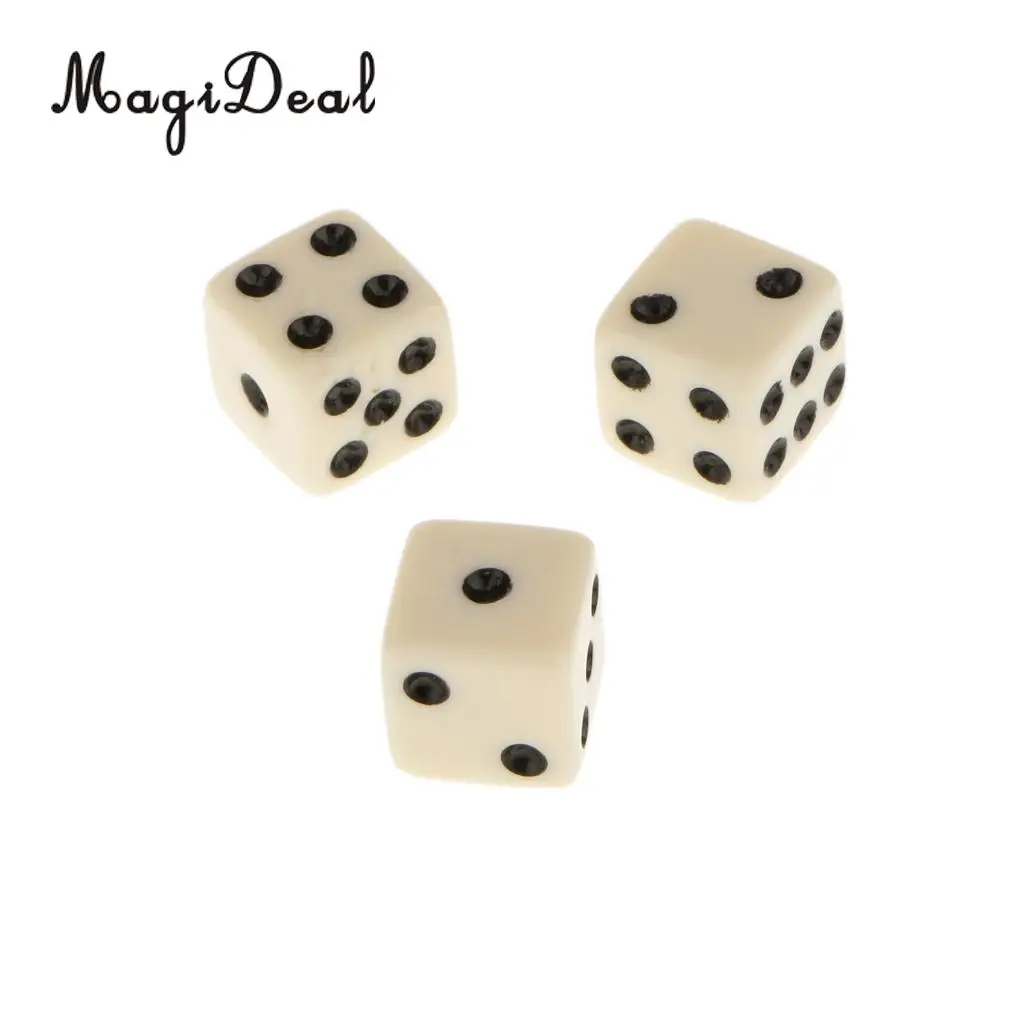 MagiDeal 12mm 50Pcs/Set Acrylic Six Sided Spot Dice for Table Game Party Games Dice Toys Gift 6Colors