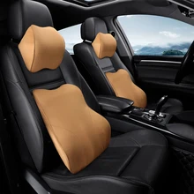 Автомобильная подушка под поясницу для поддержки талии подушки подголовника задняя подушка опоры сидений пены памяти чехлы для сидений автомобиля аксессуары