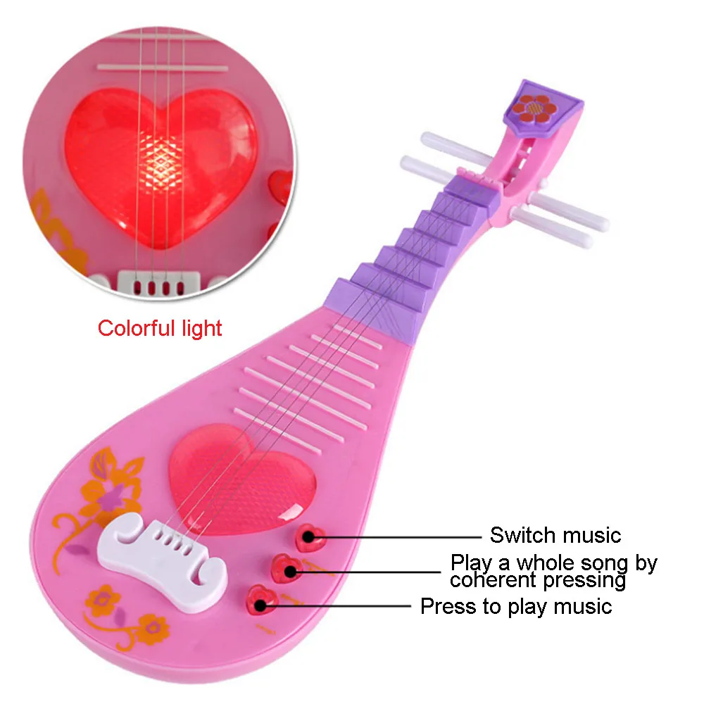 Дети учатся 4 Строка розовый любовь стиль лютни мини может играть Музыкальные инструменты детские развивающие подарок