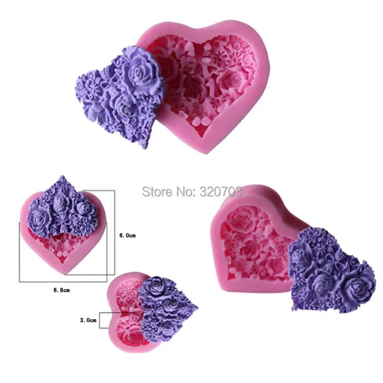 

1PCS Small Size Love Rose Shape Silicone Cake Mold For Fondant Decorating C0108