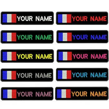 

Custom FRANCE flag name patches personalized iron on hook backing