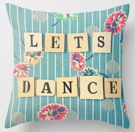 

Fashion Nice Let's Dance Vintage Stylish Art Best Gift Popular Square Pillowcases Invisible Zippered Pillow Cover Wholesale