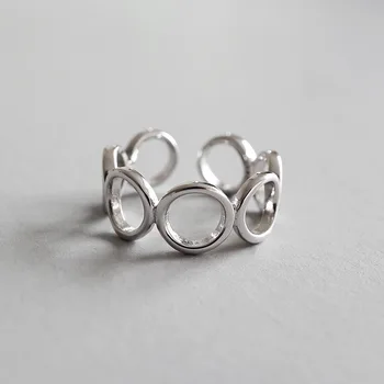 

100% 925 sterling silver glossy circle open rings for woman fine jewelry, minimalist women's ring silver accessories girl gifts