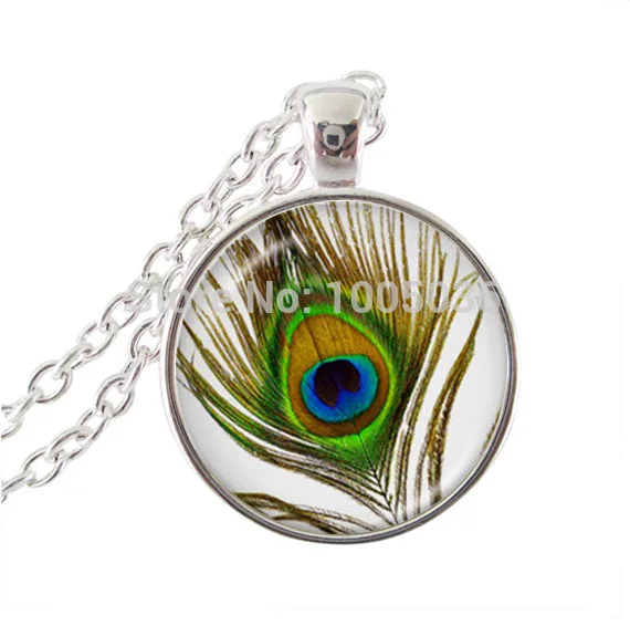 

Eye of the Peacock pendant necklace peacock feather necklaces feather jewelry colar statement necklace glass dome bird choker