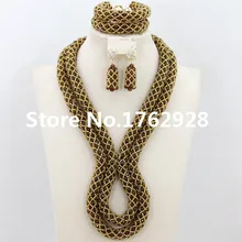 Чудесные коричневые нигерийские Свадебные бусы комплект ювелирных изделий ручной работы индийские свадебные женские ювелирные изделия