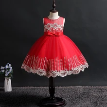 Новое Детское платье принцессы; праздничный костюм с цветочным узором для девочек; детские рождественские платья для первого причастия для девочек