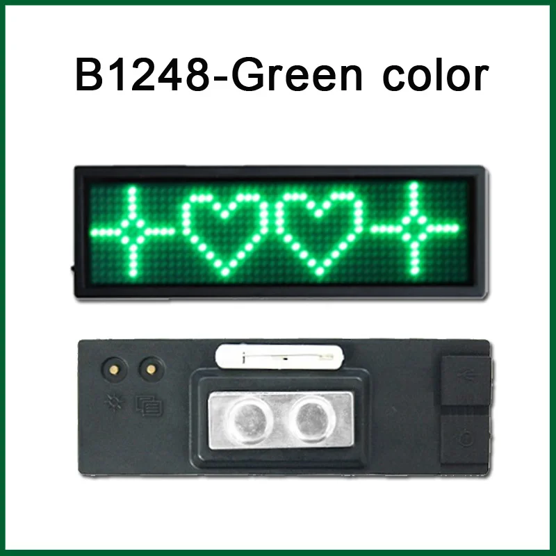 B1248G зеленый цвет прокрутки led Имя тег значок имя карты светодиодный экран