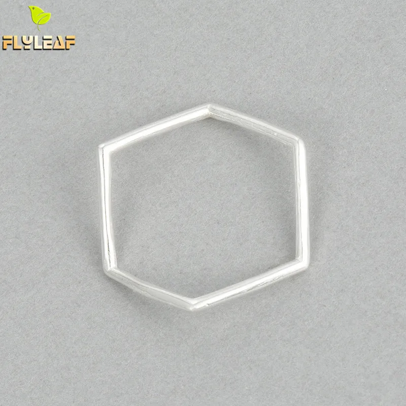 

Flyleaf Brand 100% 925 Sterling Silver Irregular Geometry Hexagon Rings For Women Extreme Minimalism Lady Fashion Jewelry